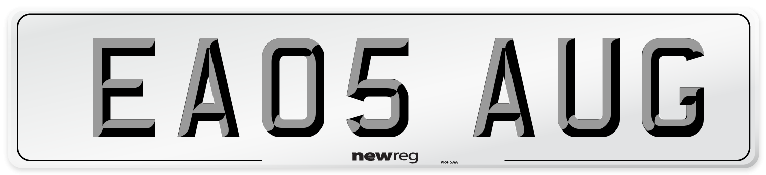 EA05 AUG Number Plate from New Reg